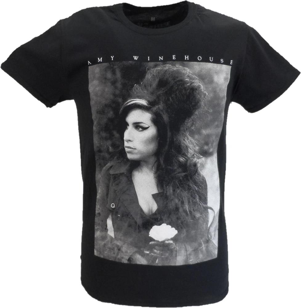 Unisexs Official Licensed Amy Winehouse Flower Portrait T Shirt S