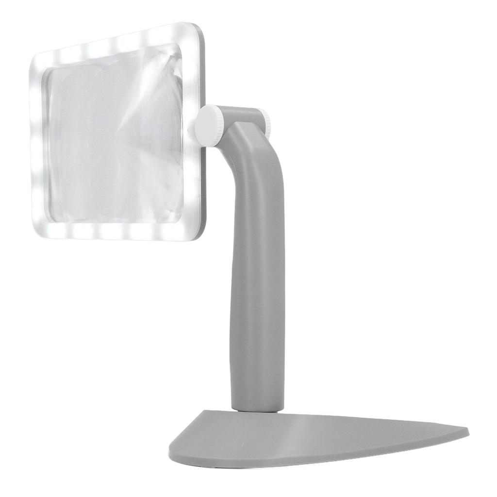 Magnifying Glass with 48 LED Cold Warm Light 2.5X 3 Modes 180 Degree Rotation Rectangular Illuminated Lighted Reading