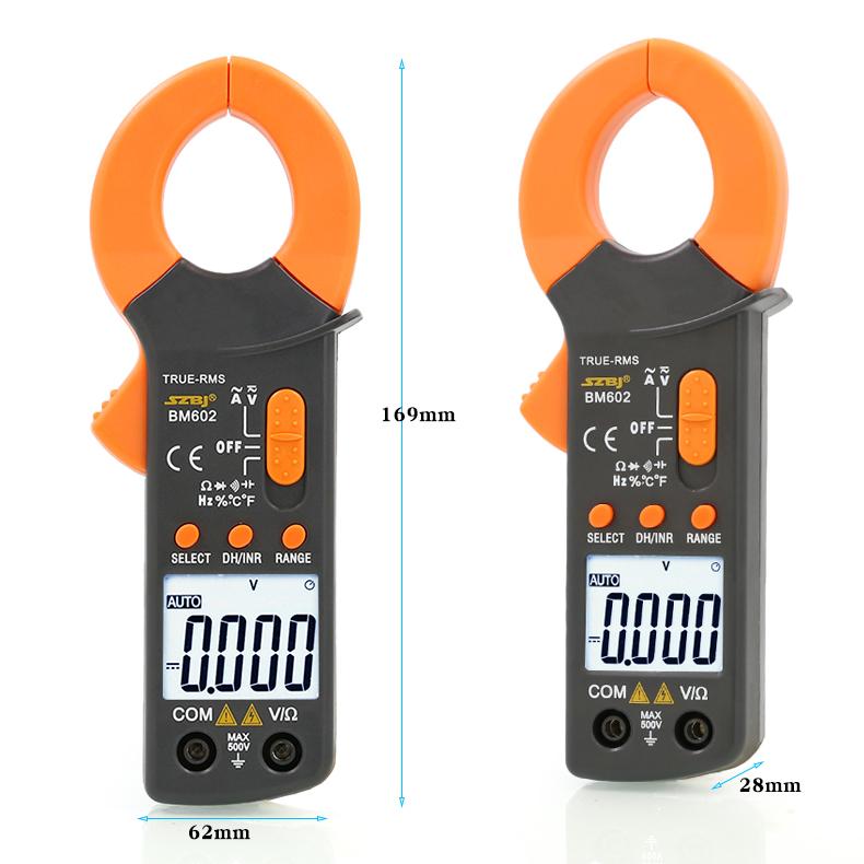SZBJ BM603 AC/DC anti-burn 602 electrician clamp meter, clamp multimeter, high-precision digital multimeter, capacitance.