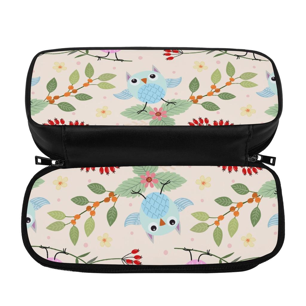 Practical Pencil Case in PU Leather with Protective Firm Shape for Daily Study and Commuting