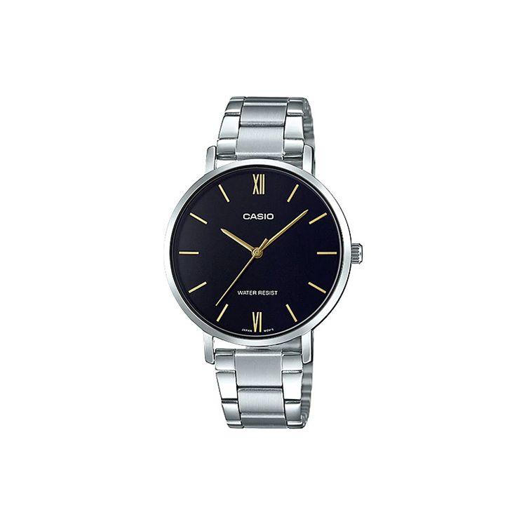 

Casio Standard Series Simple Quartz Movement Stainless Steel Strap Watch Women watches Silver LTP-VT01D-1B Regular Watch Box,Black Dial