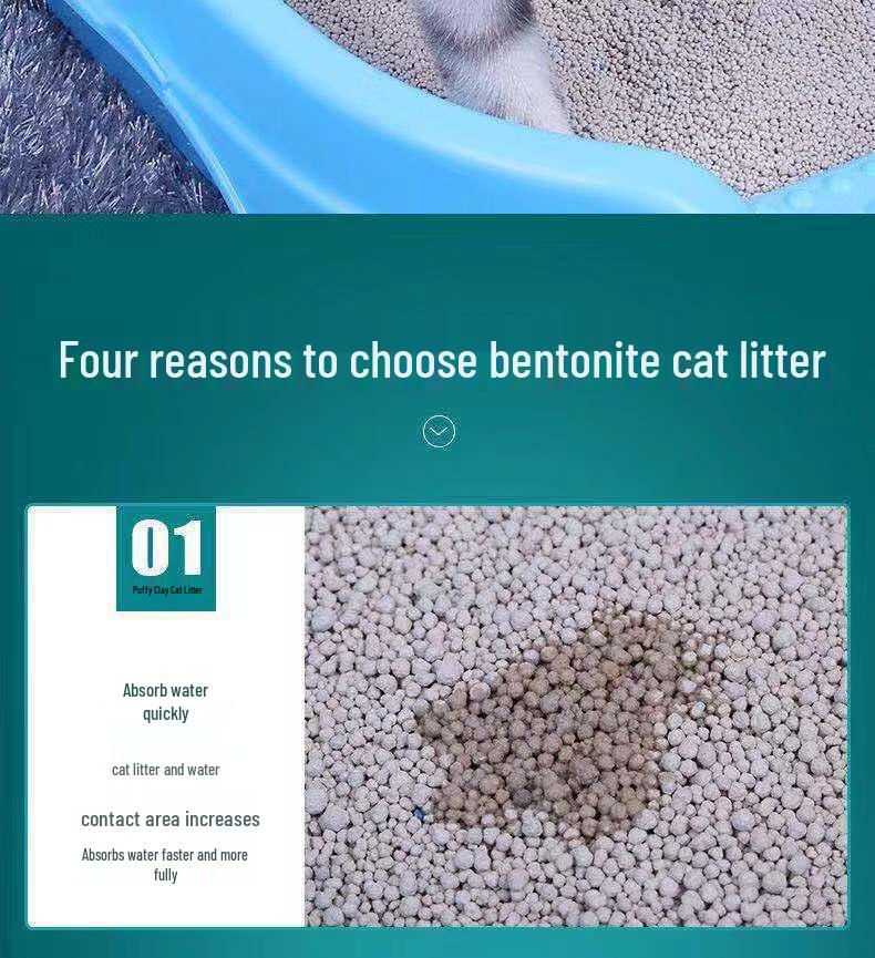 Bentonite Cat Litter 40 Jin - Deep Clean, Long-Lasting Fragrance, High Water Absorption, Pet Cat Supplies