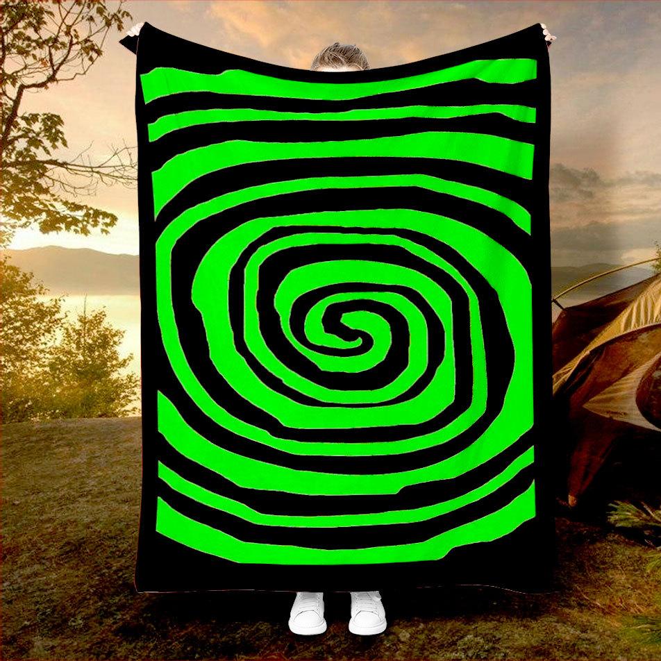 

Green circles pattern Printed Blanket for Sofa Bed Travel Camping Living Room Office Conditioning Blanket for All Seasons Gifts 75x90cm
