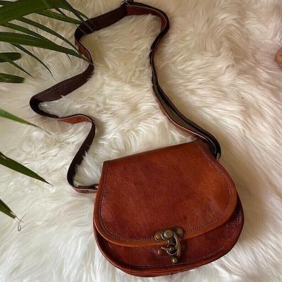 Top Grain Vintage Deri Çanta Kadın Çantası Eyer Messenger Çapraz Çanta