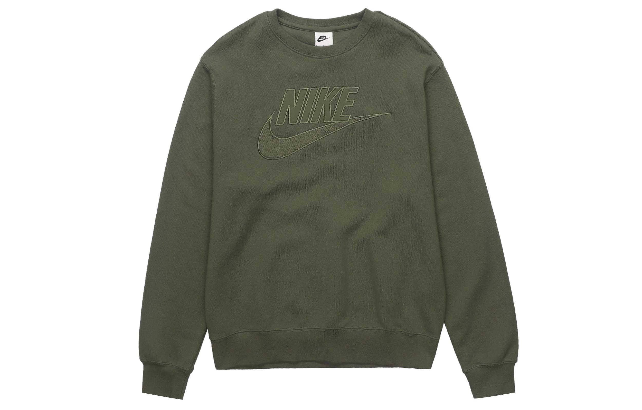 Nike Sweatshirts Men s Olive Green Stand Collar Moderate Other DQ4584-222 S