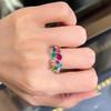 Colored Gemstone Ring Women's Design Niche Light Luxury Exquisite Elegant Colored Treasure Opening Adjustable Hand Jewelry 2026