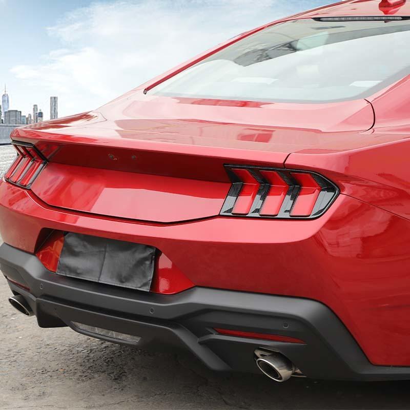 Huse decorative pentru lămpi spate auto, decorațiuni ABS pentru Ford Mustang 2024 Up, accesorii exterioare, fibră de carbon neagră