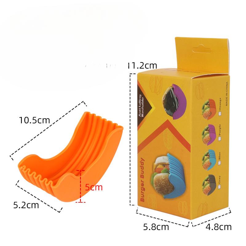 Una Caja Fija para Hamburguesa con Clip de Silicona Retráctil Anticaída Una Caja para Hamburguesa de Comida sin Contacto