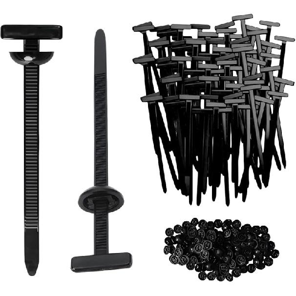 50PCS Nylon Universal Cable Tie Buckles, UV Resistant Automotive Zipper Clips, Self Locking Rivet Zip Ties For Automotive, Office & Household Use