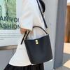 Genuine Leather Bucket Bag Women Large Capacity Adjustable Strap Minimalist Urban Style