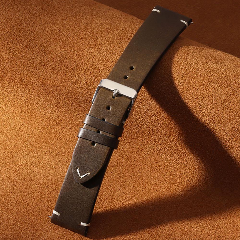 Quick Release Retro Oil Wax Genuine Leather Watchband Calfskin Strap for Seiko for Omega Watchband 18mm 19mm 20mm 21mm 22mm 24mm