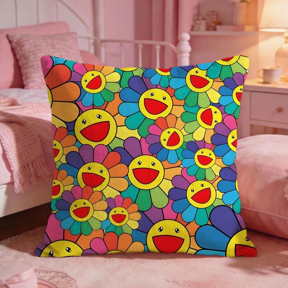 Band T-Takashi Murakami Cushion Cover Premium Comfort Reversible Pillow Cove -Two In One Design For Any Room & Car Interior