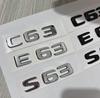 1X 3D ABS Chrome Black E63 C63 S63 flat Emblem Letters Sticker Car Trunk Badge For MB C E S class W212 W213 Accessories