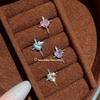 Trendy Multi-color Cross Stud Titanium Earrings with Screw Back
