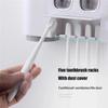 Toothbrush Holder Wall Mounted Automatic Toothpaste Dispenser Magnetic Toothpaste Squeezer Whit 4 Cup