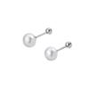 Screw Buckle Natural Freshwater Pearl Stud Earrings S999 Foot Silver Anti-drop Anti-loss Earbone Nails To Raise The Sense of Advanced Ear Holes