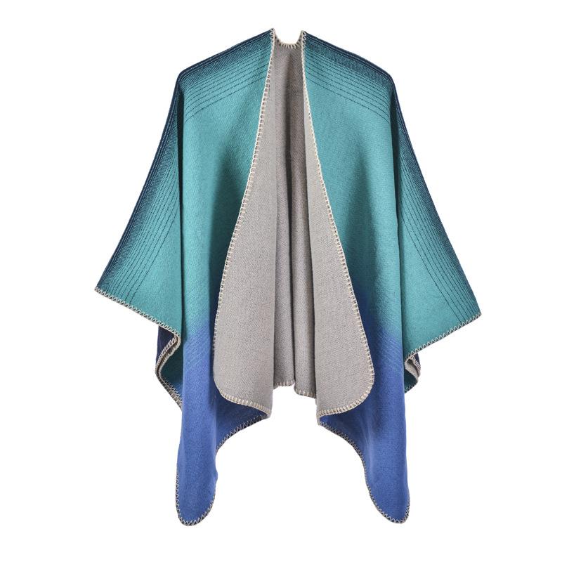 New stylish and simple autumn and winter shawl air-conditioned room travel photo outside cloak cape knitted scarf