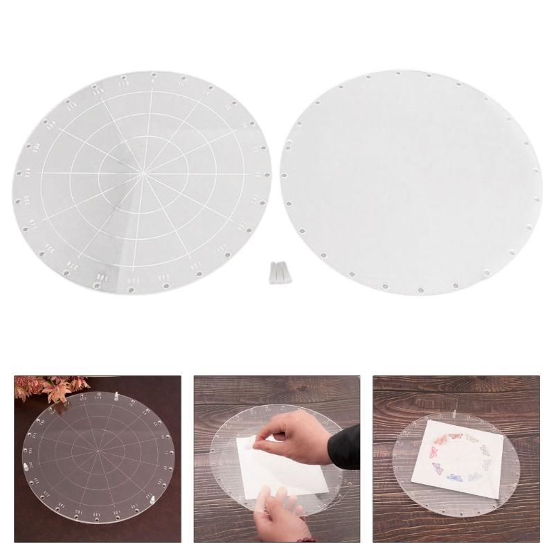 Clear Stamp Blocks Stamp and Spins Tool Round Stamping Blocks Acrylic Decorative Stamp Blocks for Scrapbooking Cards