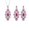 Jewelry Copper Gold Plated Retro Jewelry Women'S Simulation Red Corundum Handmade Diamond Women'S Suit Main Stone 5 * 9