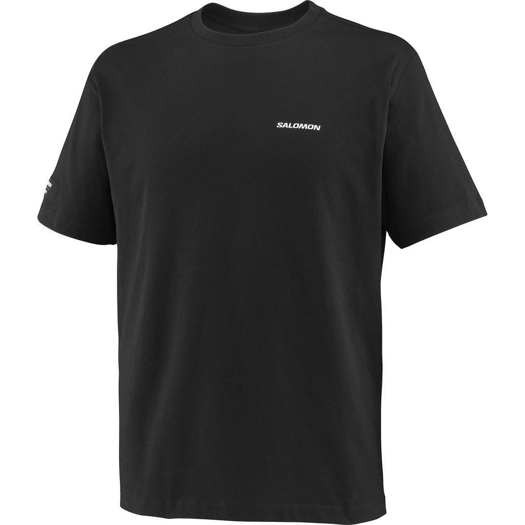 SALOMON Equipe T Shirts Men's Pitch Black Crew Neck Moderate Straight Fit C28487
