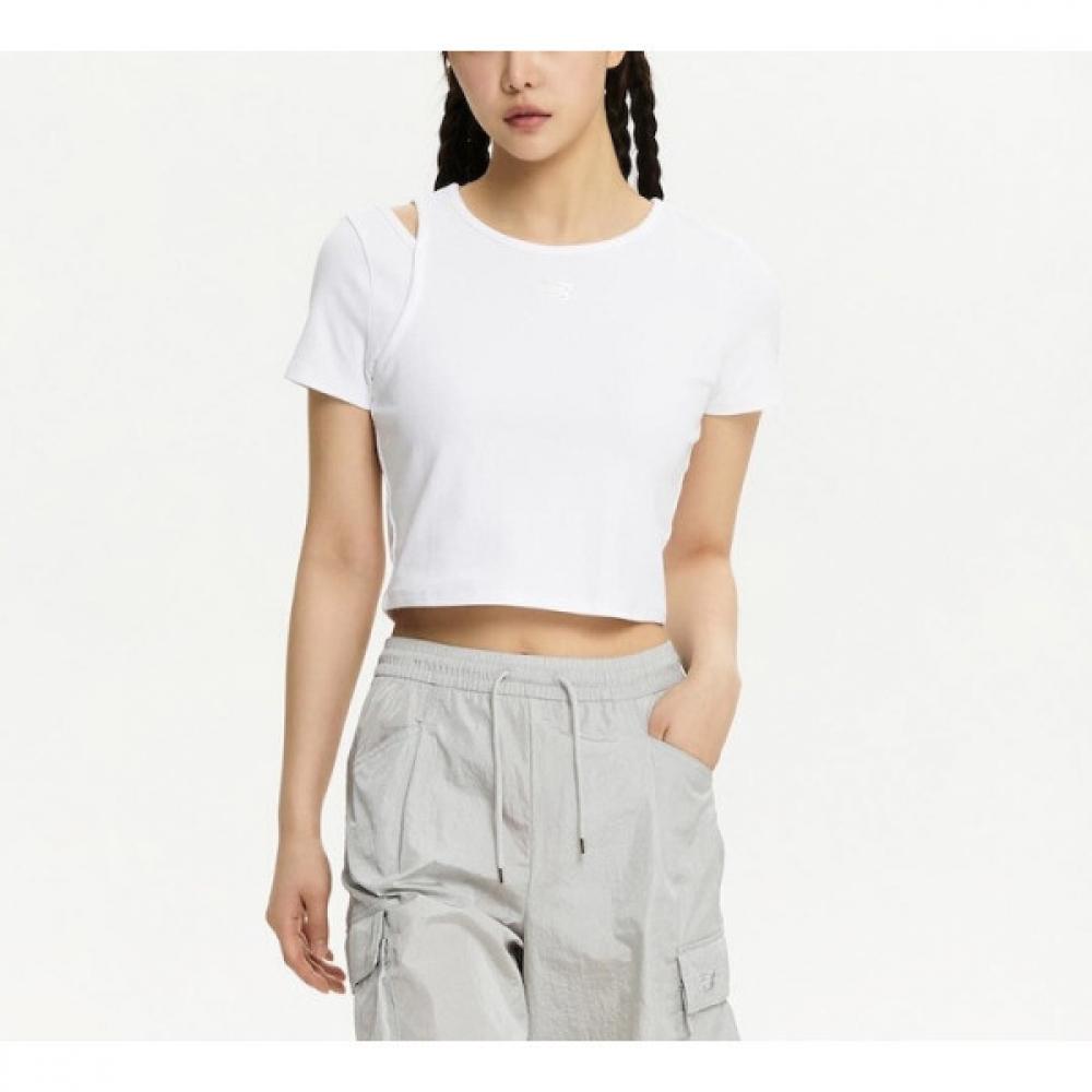 New Balance Summer Ribbed Cut Out Short Sleeve Tee Slim Fit W B1 nbnee2W512