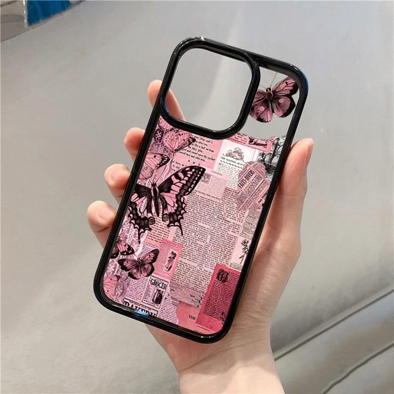 NIS Retro Růžový Motýl Pouzdro na Telefon Pro Samsung Galaxy S25 S24 Ultra A55 A56 A06 A16 A54 A35 A15 A34 5G S23 S22 FE Kryt