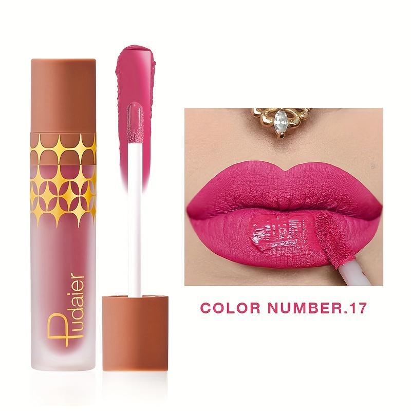 

24 цвета высокопигментированная матовая глазурь для губ - стойкая, устойчивая к размазыванию жидкая помада красно-коричневых тонов для вечернего макияжа губ 17#