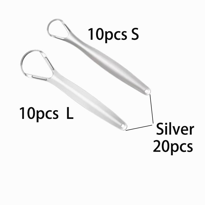 1/2/4/10/20/50Pcs Stainless Steel Tongue Scraper for Bad Breath Tongue Coating Cleaner Oral Care Tools Large Small