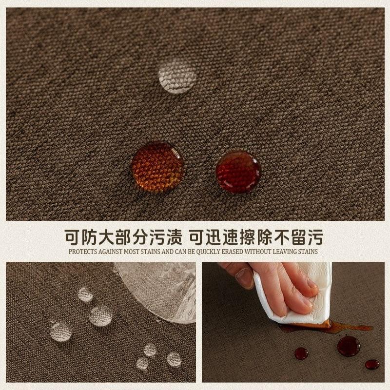 Round Solid Color Dining Table Cloth French Lace Cotton Linen Waterproof and Oil Proof Hotel Restaurant Tablecloth Decoration