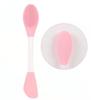Double Ended Facial Mask Brush Soft Head Massaging Silicone Knife Shaped Facial Mask Brush Light Pink
