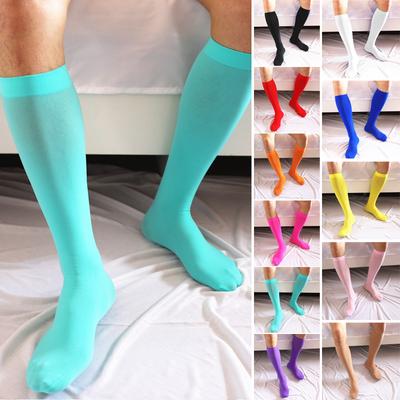 Calcetines elásticos hasta la rodilla Medias casuales ultrafinas suaves y sólidas elásticas