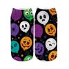 Funny 3D Printing Halloween Pumpkin Castle Short Ankle Socks Horror Theme Role Playing Couple Socks Halloween Gift