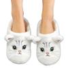 Black Soft Plush Open-Toed Cat Face Slippers for Indoor Comfort