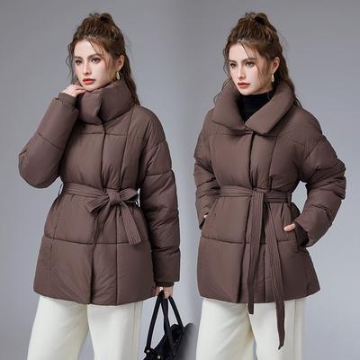 Winter Padded Jacket Stand-up Collar Belt Women's Loose All-match Padded Jacket Fashion Korean Version of The Padded Jacket Women's Jacket