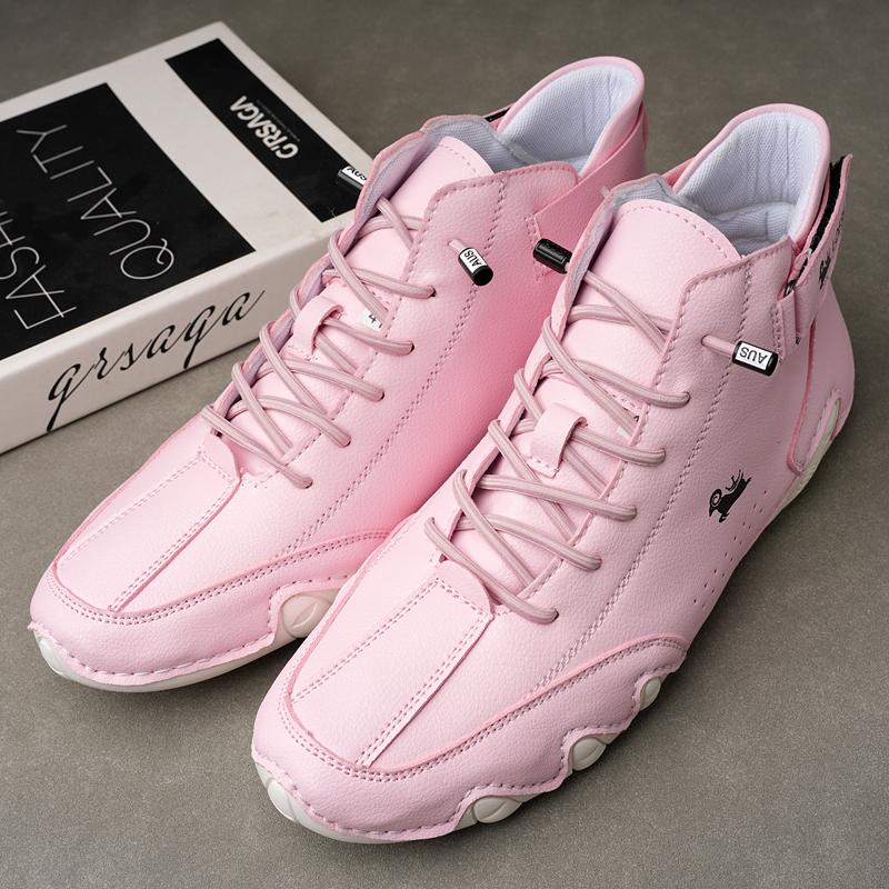 

Fashion WOMEN ANKLE BOOTS Men s Fashion Casual Shoes Motorcycle Comfortable Platform Boots Outdoor High Top 2025 Designer Flats Shoes 48 розовый