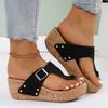 Sandaler for kvinner Platform Clip Toe Tøfler Flip Flops Sommer Kiler Mote Høye Hæler Sko for Kvinner Ny Trend Utendørssandaler