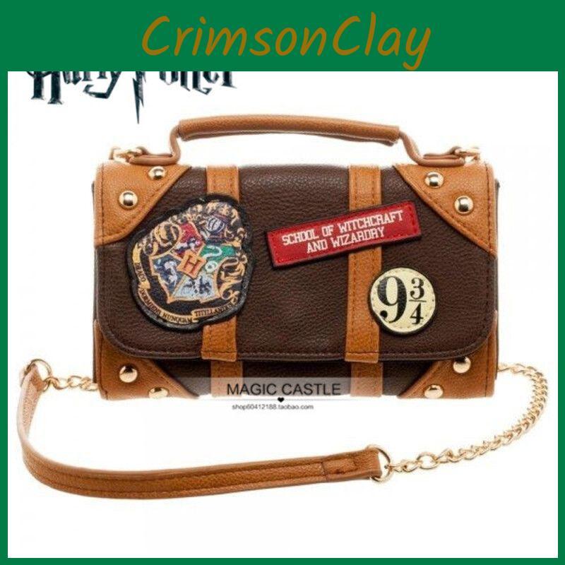 Harry Hogwarts Potter Pu School Badge Wallet Hand Satche Purse Bag Gift Package