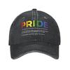 LGBTQ Rainbow Baseball Cap Vintage Distressed Denim Gay Pride LGBT Awareness Ally Snapback Cap Unisex  Outdoor All Seasons Caps
