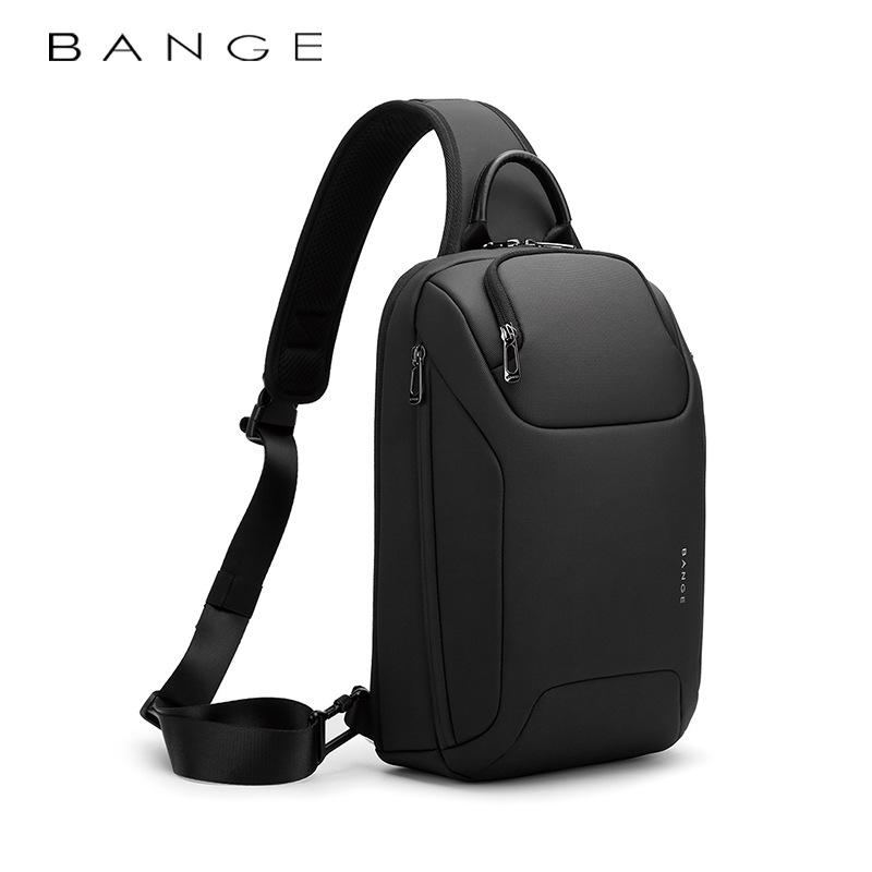 BANGE Men's Large Capacity Crossbody Chest Bag - Korean Style for Business and Motorcycling