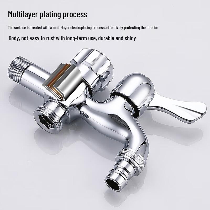 Larsd Single Cold Dual Outlet Washing Machine Faucet