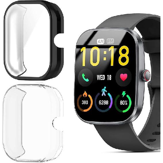 Compatible for Kuizil Smart Watch Case, Lamshaw Soft Slim TPU All Around Protective Shell Anti-Scratch Bumper Cover Case Compatible for Kuizil T70,