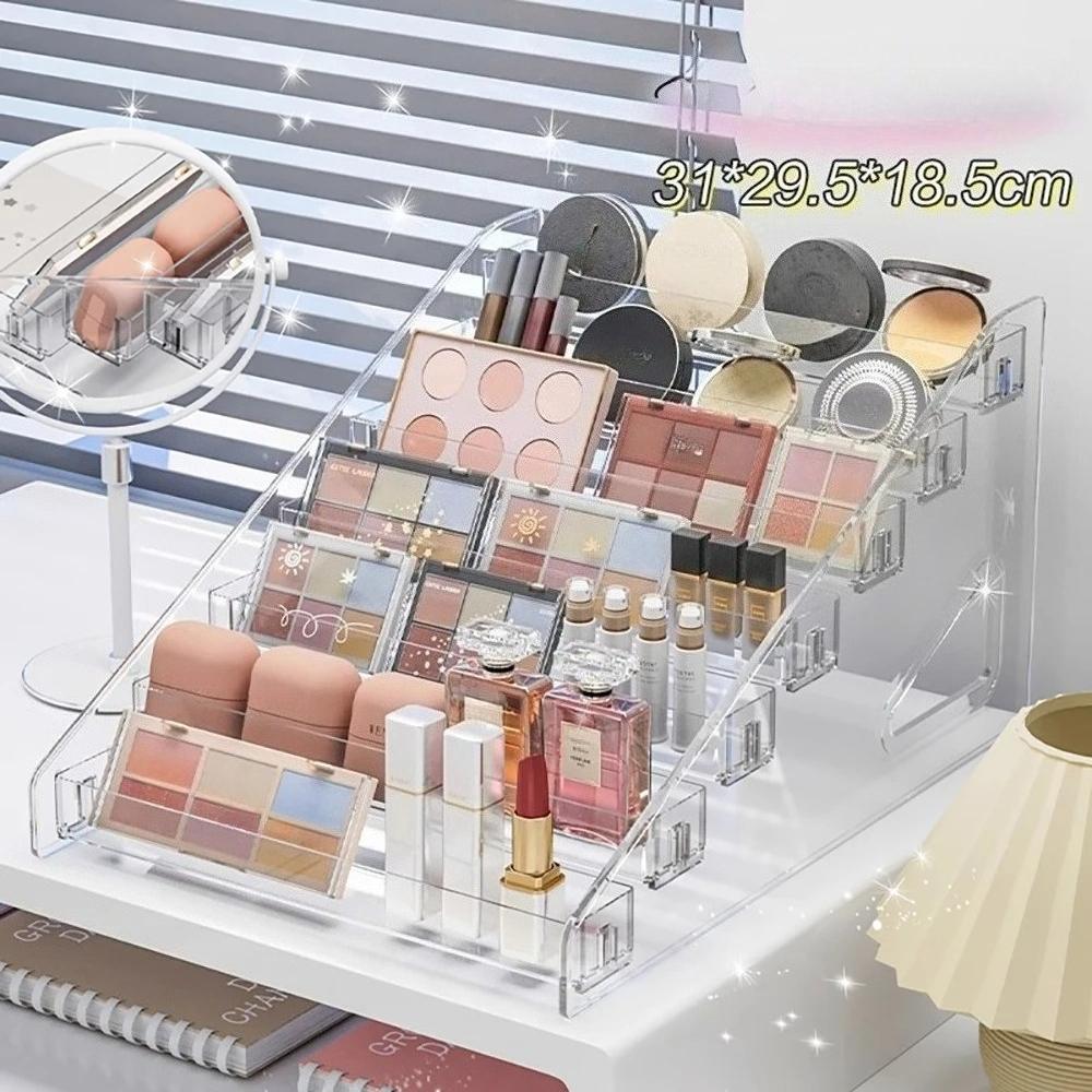Transparent Storage Box Makeup Organizer Cosmetic Display Case Jewelry Organizer Desktop Holder Clear Makeup Organizer