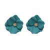 Orecchini pendenti geometrici coreani color verde a forma di fiore per donna petali rotondi a cuore foglia metallo brincos gioielli da matrimonio festa regalo
