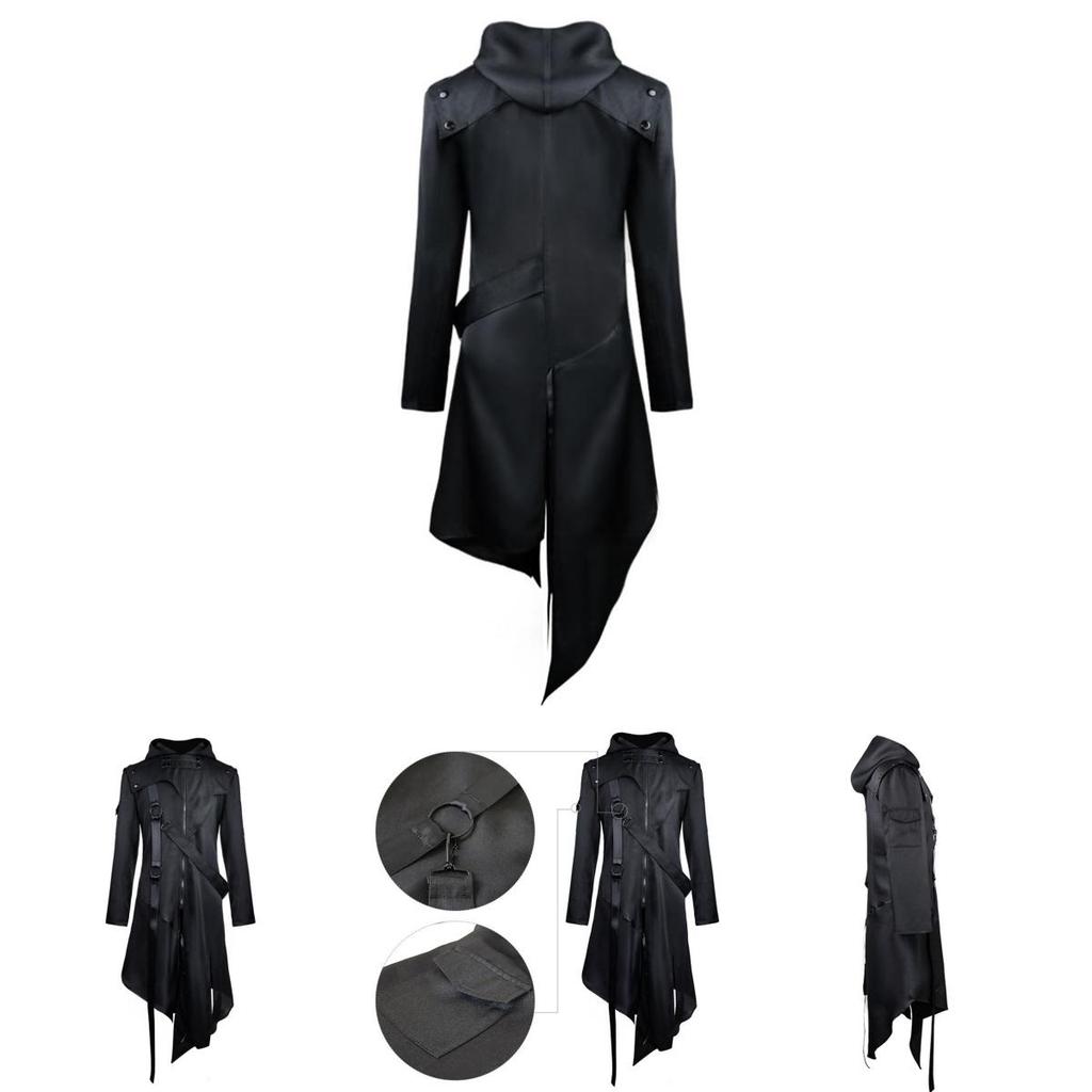 Elegant Gothic Swallow-tail Coat For Men Perfect Cosplay Costume Halloween Uniform