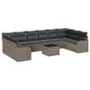 Garden Sofa Set with Storage 11 Pcs Grey Poly Rattan