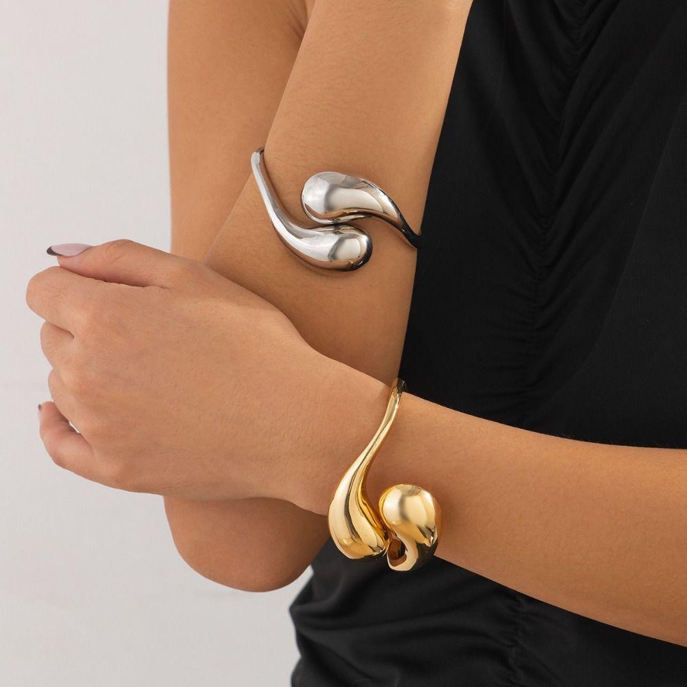Gold Silver Punk Bracelet Alloy Material Metal Bracelet Geometric Bracelet Party Wear