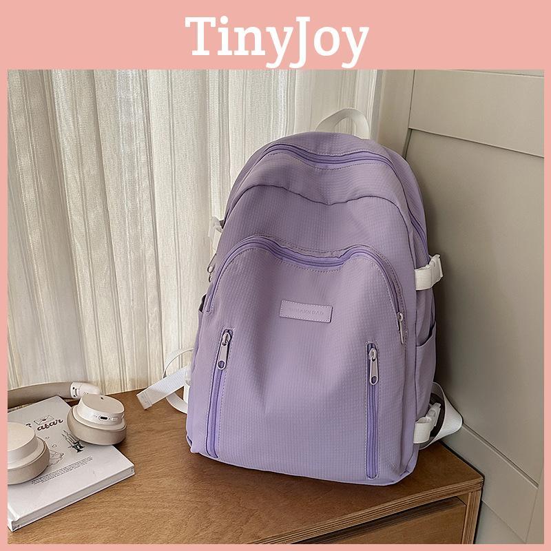 Big Capacity Fashion Backpack With Solid Color Design And Letter Decor Daily For