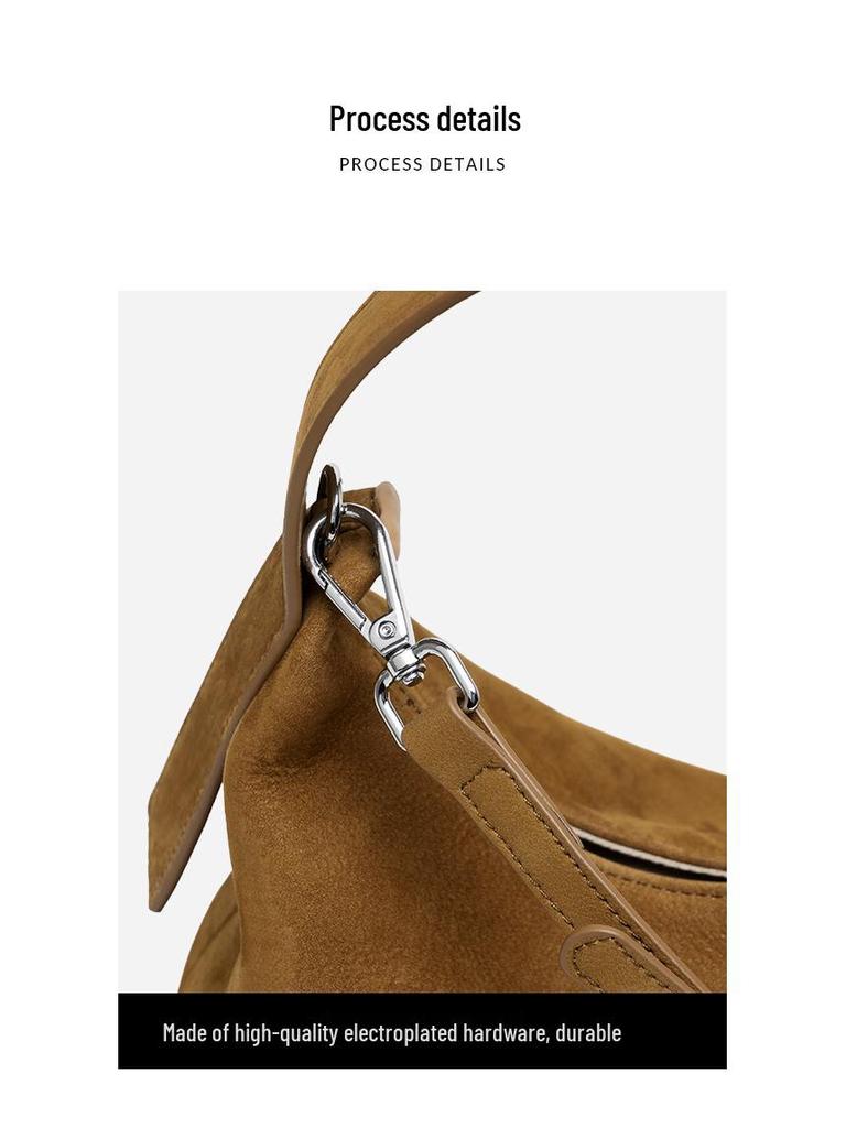 High-End Frosted Genuine Leather Cowhide Shoulder Bag - Women's Luxury Crossbody Tote Handbag