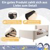 Upholstered Bed. Children Bed, Single Bed with Universe Pattern, 90 x 200cm, for Boys & Girls, Beige, Velvet (without