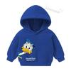 Stylish Kids Hoodie Pullover, Timeless Cartoon Duck Figure With Vintage Text Art Graphic Sweatshirt, Autumn Winter Casual Long Sleeve Top for Children